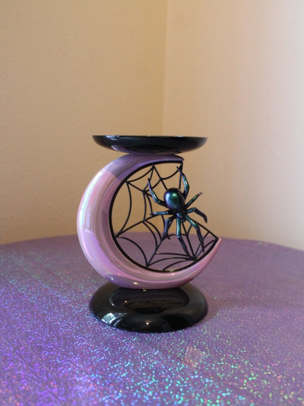Bath & Body Works Halloween Spider and Moon Pedestal Candle Holder NWT